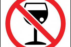 Wine glass with Do Not sign over it